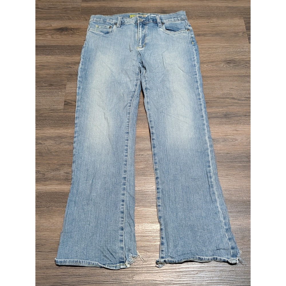Old Navy Womens Low Waist Boot-Cut Jeans Size 8 Short Light Wash Stretch Denim